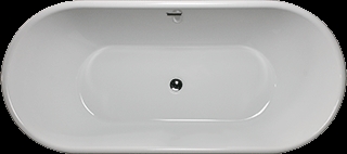 Vrijstaand bad Gloria 165x75cm wit incl. waste+poten WISA